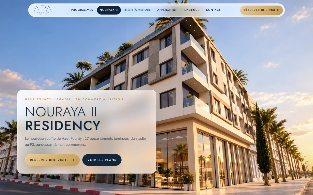 Page du programme Nouraya II Residency