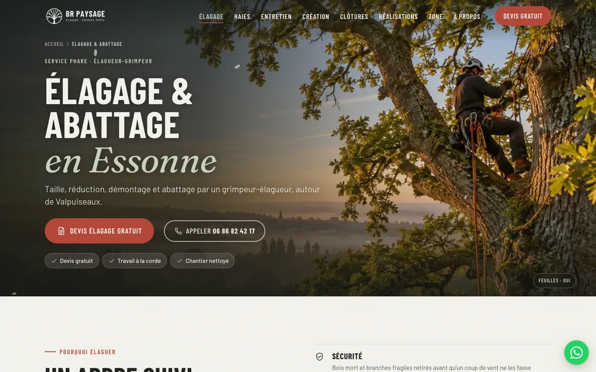 Page élagage et abattage