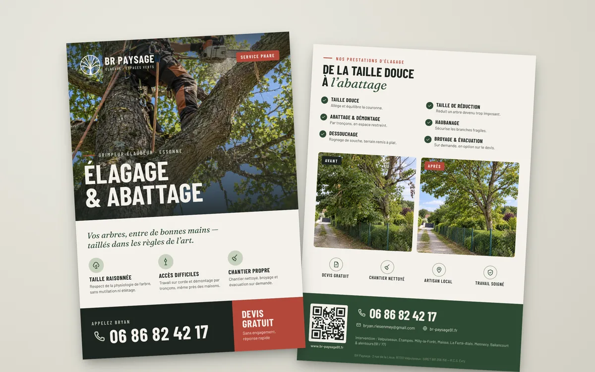 Flyer élagage BR Paysage, recto et verso
