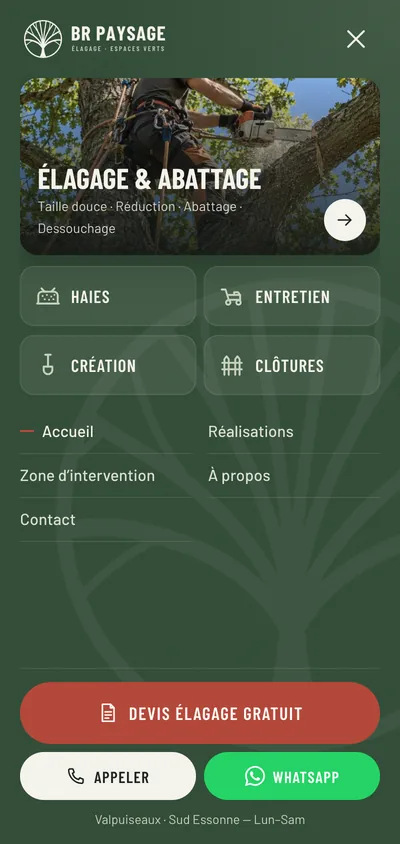 Menu mobile BR Paysage