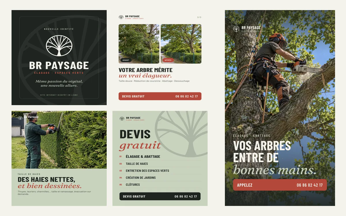 Publications et story BR Paysage pour les réseaux sociaux