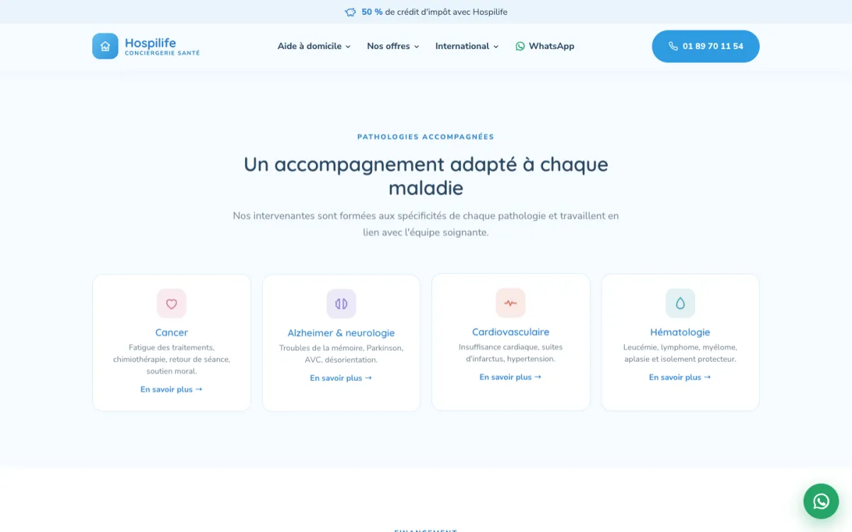 Pathologies accompagnées par Hospilife