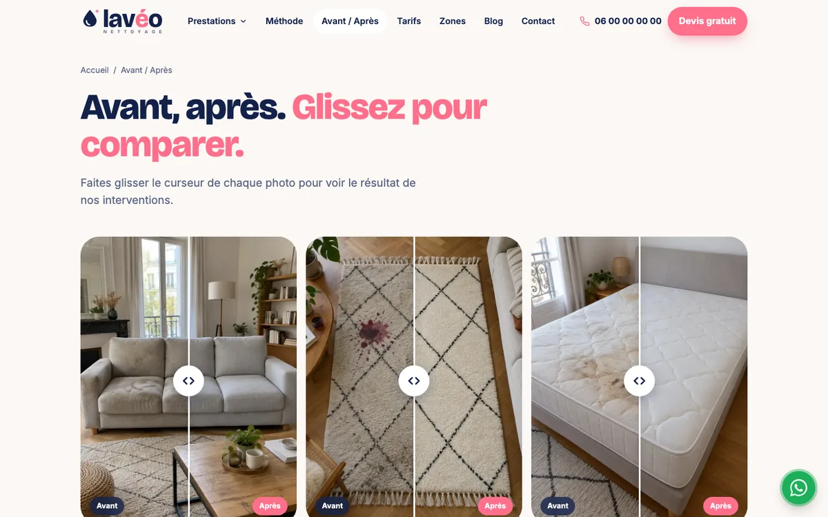Galerie avant / après