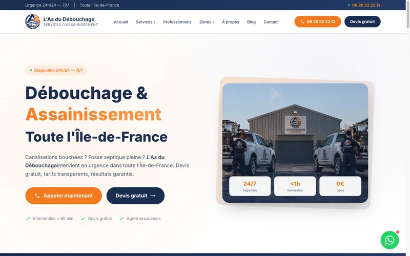 Site L'As du D&eacute;bouchage par MedAgency