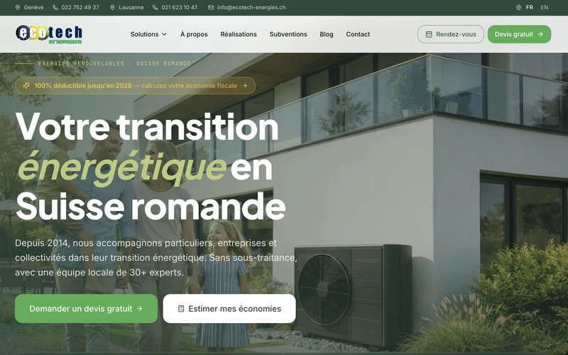 Site Ecotech &Eacute;nergies refondu par MedAgency