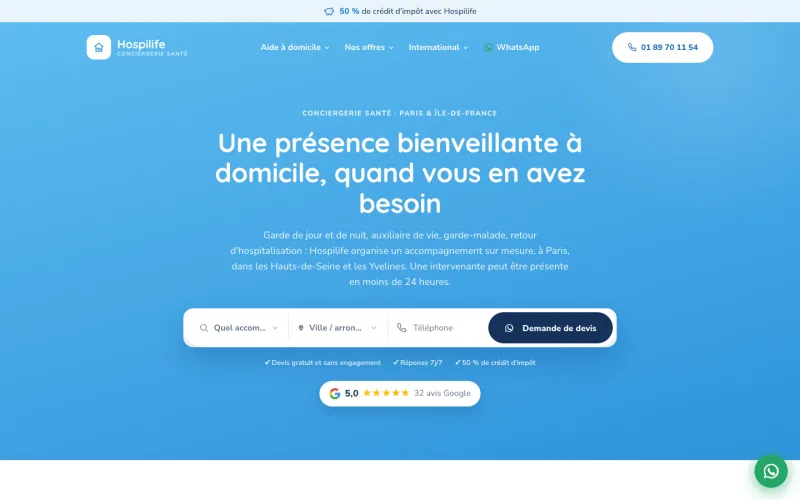 Site Hospilife par MedAgency