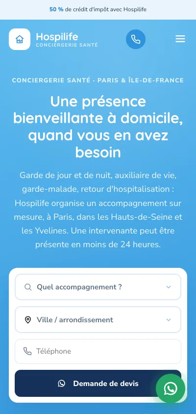 Site mobile Hospilife
