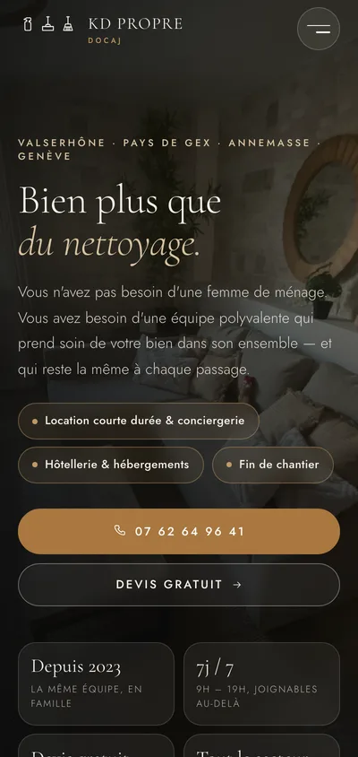 Site mobile KD Propre