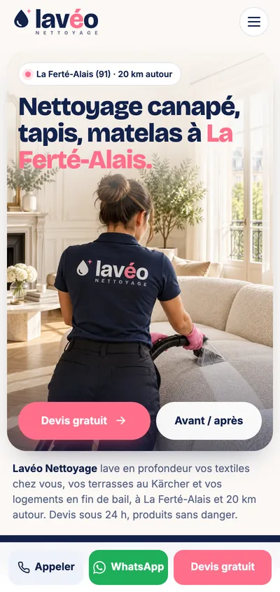 Accueil Lavéo Nettoyage sur mobile