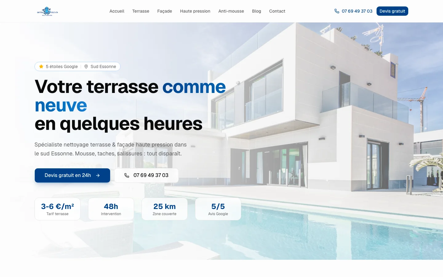 Site web Octoclean par MedAgency
