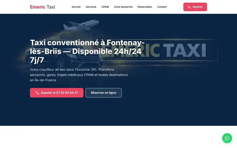 Site web Emeric Taxi par MedAgency