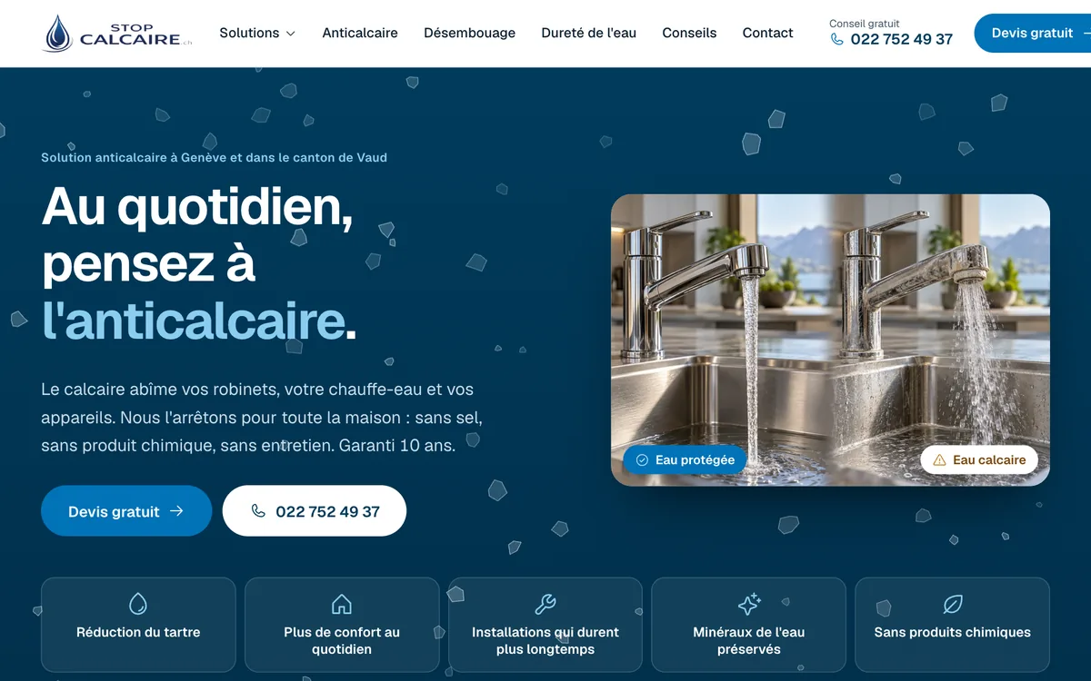 Page d&rsquo;accueil du site Stopcalcaire