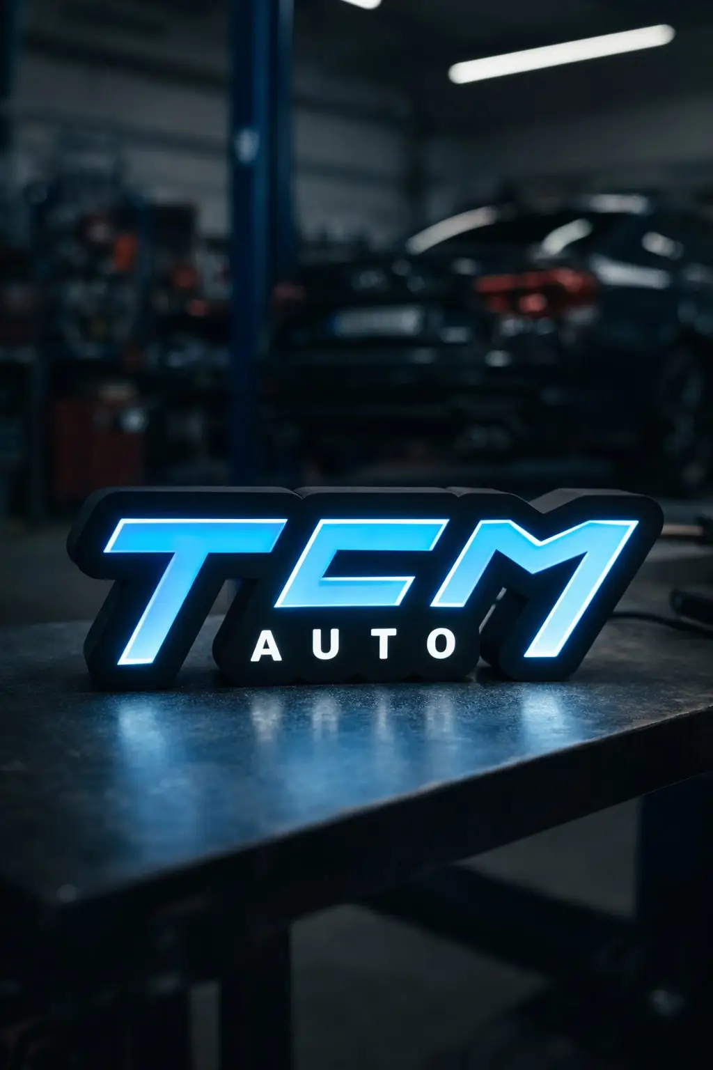 Lightbox personnalis&eacute;e garage automobile